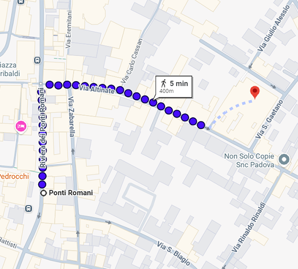 Map to Altinate San Gaetano Cultural Centre